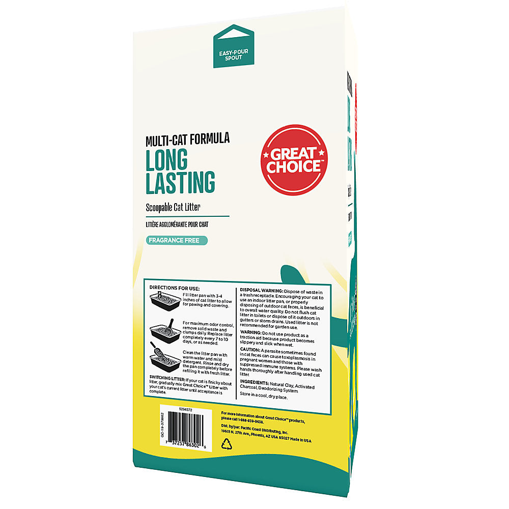 Great Choice® Long Lasting Clumping Multi-Cat Clay Cat Litter - Unscented