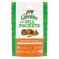 Thumbnail for Greenies Feline Pill Pockets Cat Treats - Chicken