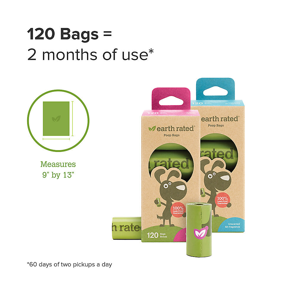Earth Rated® Dog Waste Pick Up Bags - 120 Count