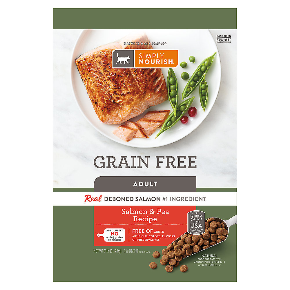 Simply Nourish® Original Cat Dry Food - Salmon & Peas, Natural, Grain Free