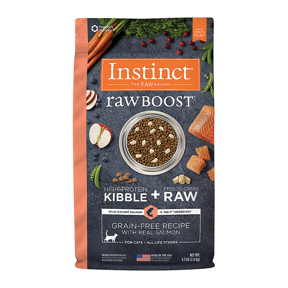 Nature's Variety® Instinct® Raw Boost Cat Food, Natural, Grain Free Recipe, Freeze Dried Raw, Salmon