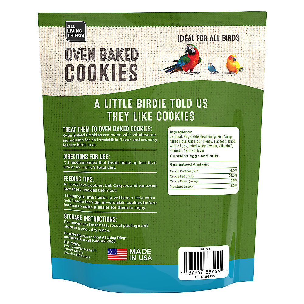 All Living Things® Oven Baked Cookies Peanut Flavor Bird Treat