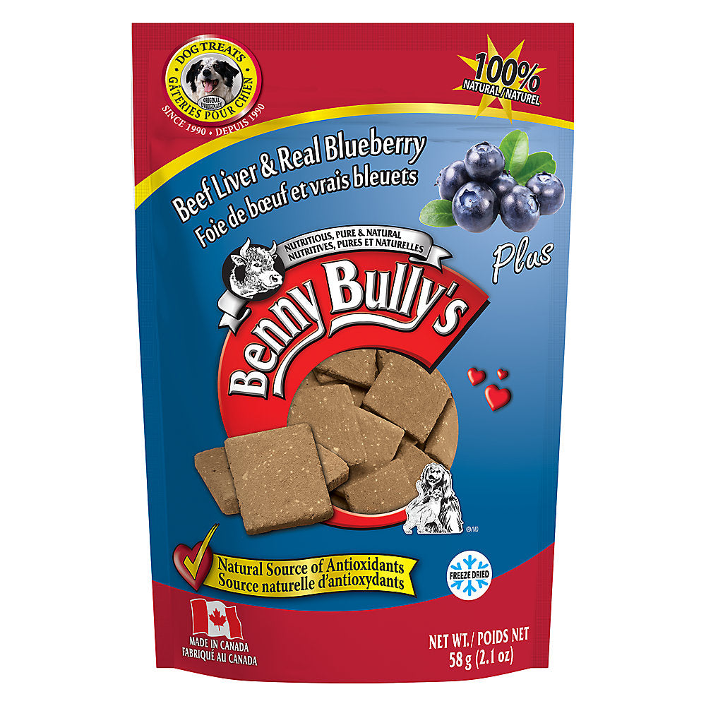 Benny Bully's Plus Dog Treat - Natural, Beef Liver & Blueberry