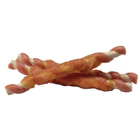 Thumbnail for Zeus Better Bones Rawhide Free Twists Dog Treats - Salmon Flavour, Chicken Wrapped