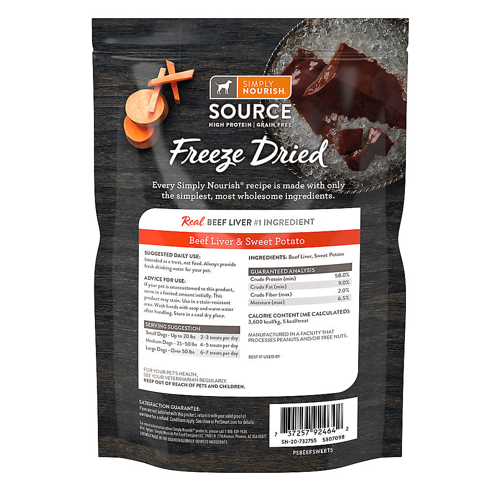 Simply Nourish® Source Dog Freeze-Dried Treat - Beef Liver & Sweet Potato