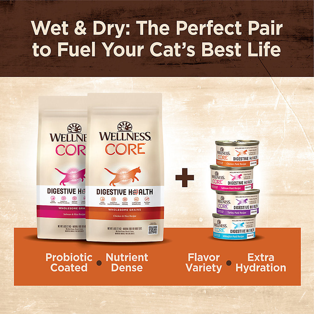 Wellness® CORE® Adult Cat Food Natural, Digestive Health, Chicken and Rice
