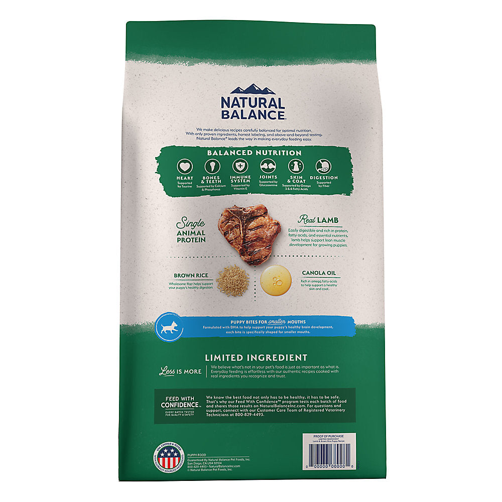 Natural Balance Limited Ingredient Diet Puppy Dry Dog Food - Lamb & Brown Rice