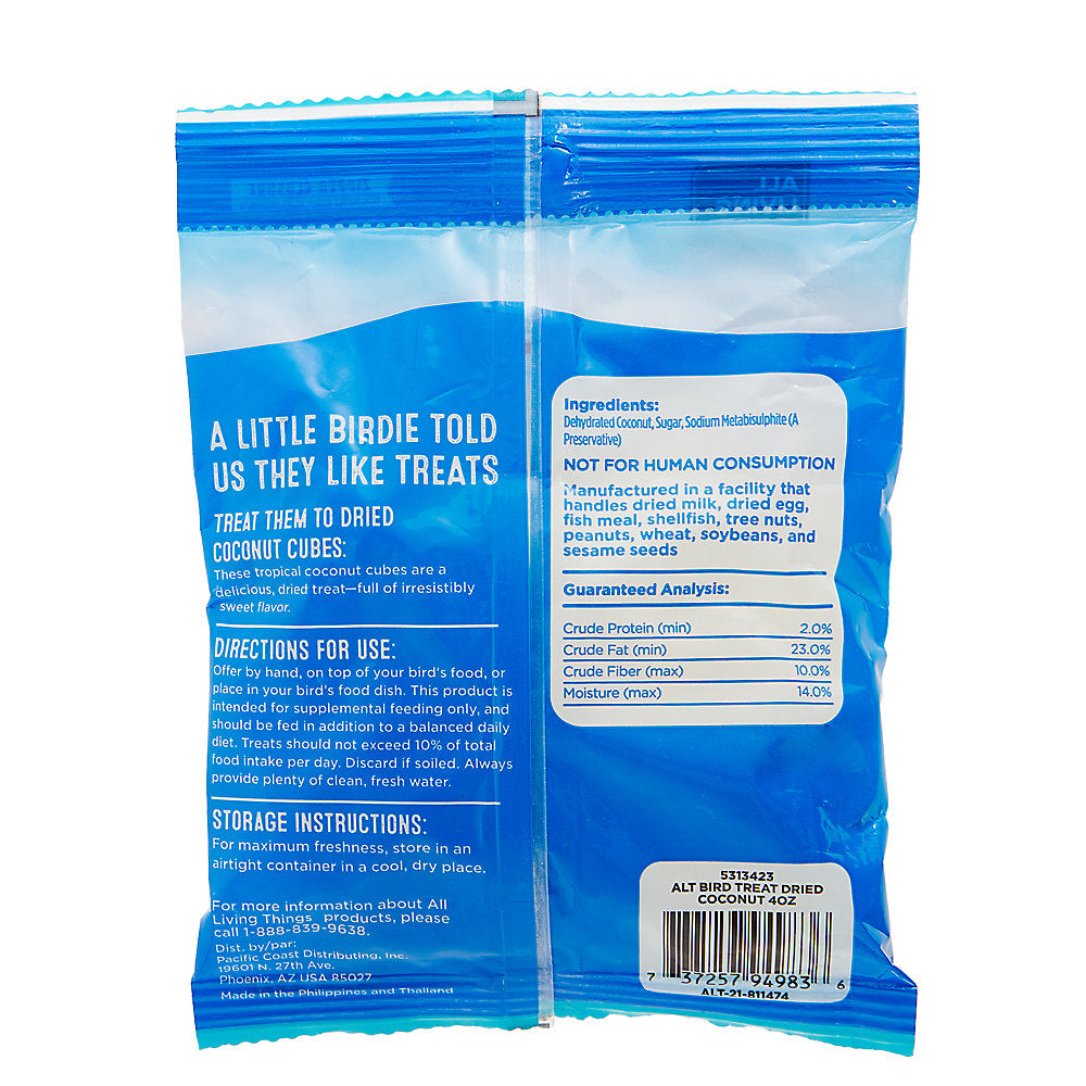 All Living Things® Dried Coconut Cubes Bird Treat